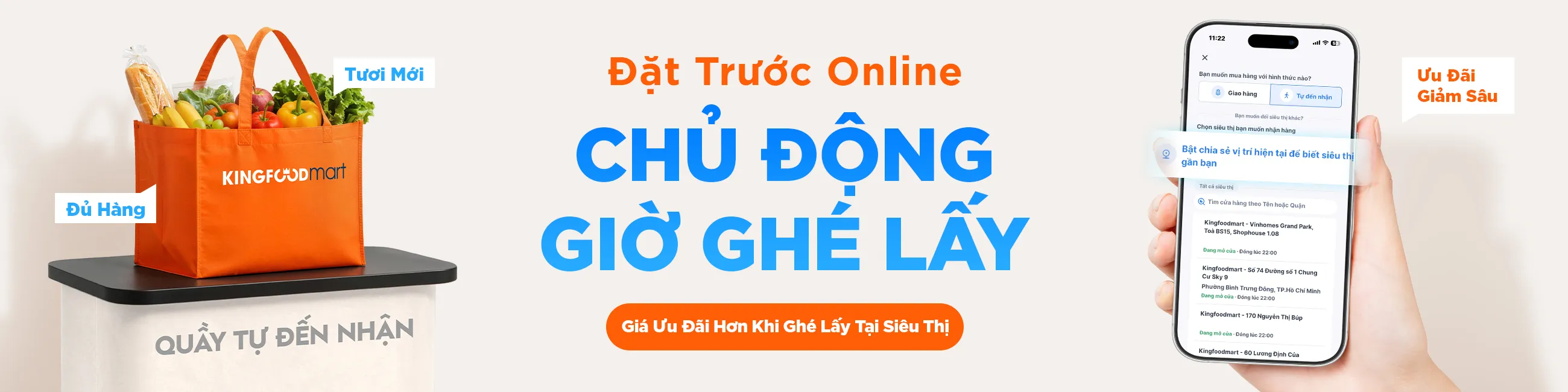 Đặt trước online - Chủ động ghé lấy
